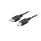 Lanberg CA-USBA-15CU-0010-BK cable USB USB 2.0 1 m USB B Negro